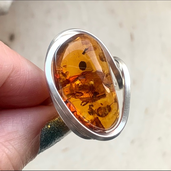 Beautiful Honey BALTIC AMBER  Ring - Picture 5 of 11